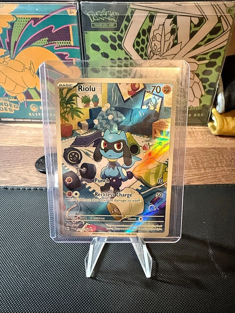 Pokémon Riolu Illustration Rare 215/198 Trading Card Holo